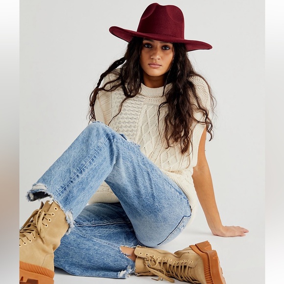 Free People Accessories - Free People Clean Slate Hat in Chestnut NEW